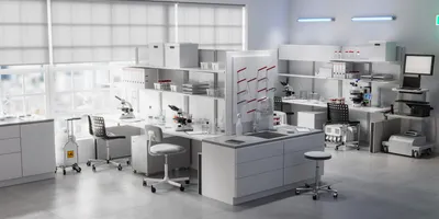 Modern laboratory design project with various equipment