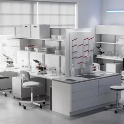 Modern laboratory design project with various equipment