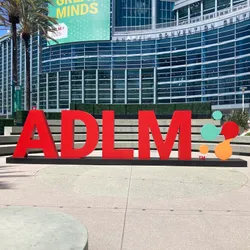 Sign of ADLM outside the conference center
