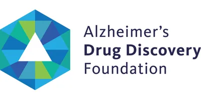 Alzheimer's Drug Discovery Foundation Logo: a blue/green prismatic hexagon with a white triangle cut out
