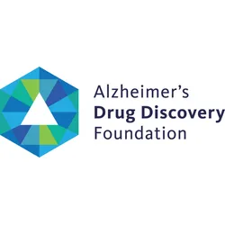 Alzheimer's Drug Discovery Foundation Logo: a blue/green prismatic hexagon with a white triangle cut out