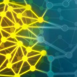Abstract AI network representation symbolizing laboratory safety