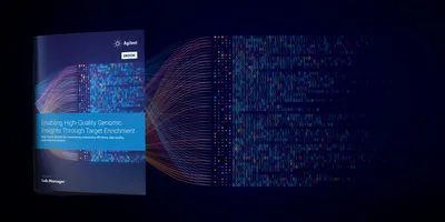 Genomics eBook thumbnail on stylized background