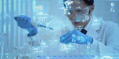AI in clinical lab setting concept