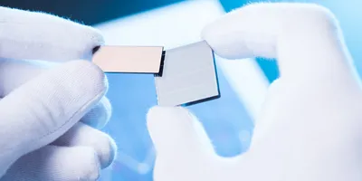 Researcher handling thin films related to FAPbI3 perovskite