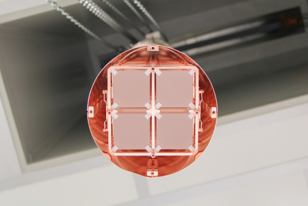 Bottom view of a CUORE tower
